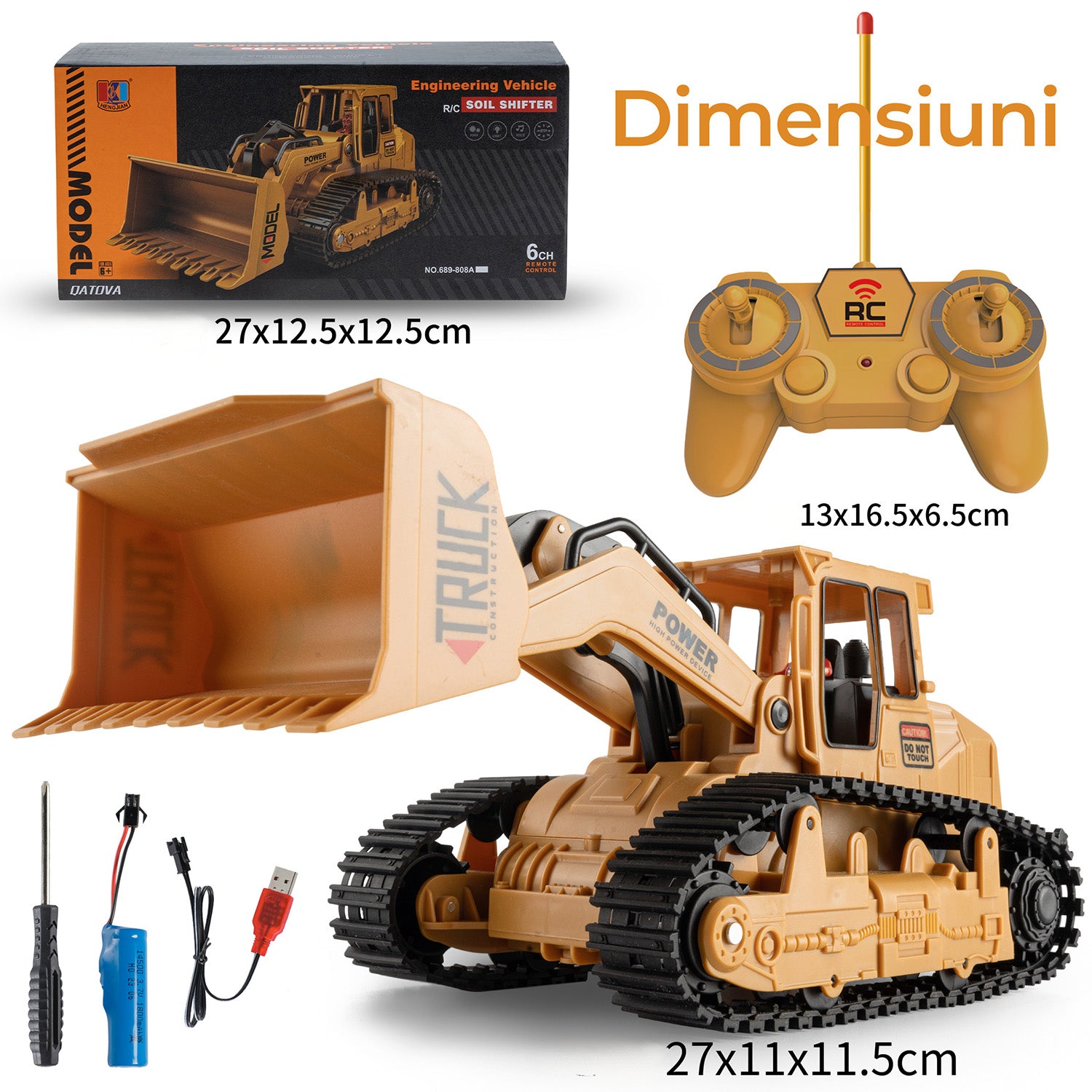 Buldozer Super Realist Cu Telecomanda Pentru Copii KidProtect PowerTrack Dozer