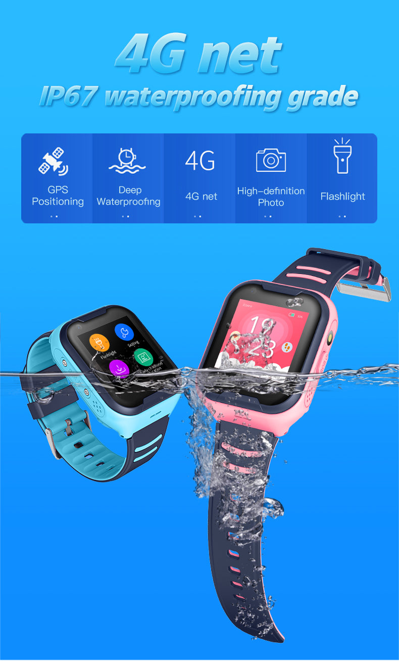 Ceas smartwatch GPS copii Techone KT11 4G, Albastru