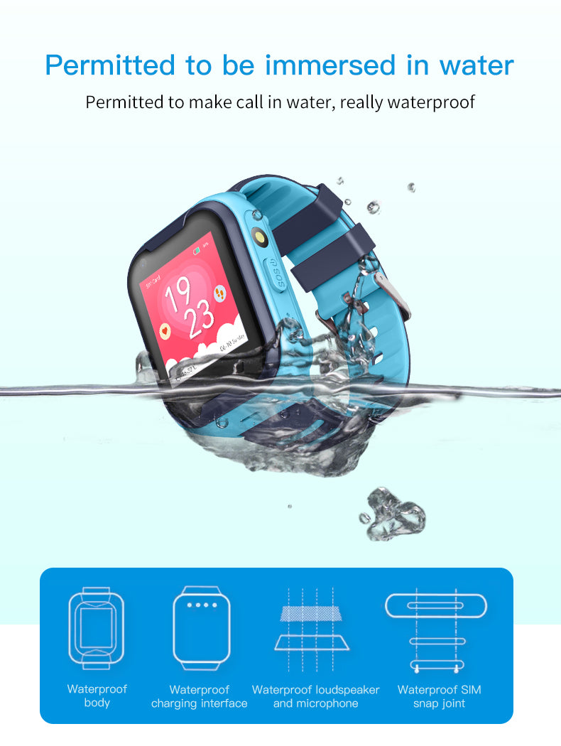 Ceas smartwatch GPS copii Techone KT11 4G, Albastru