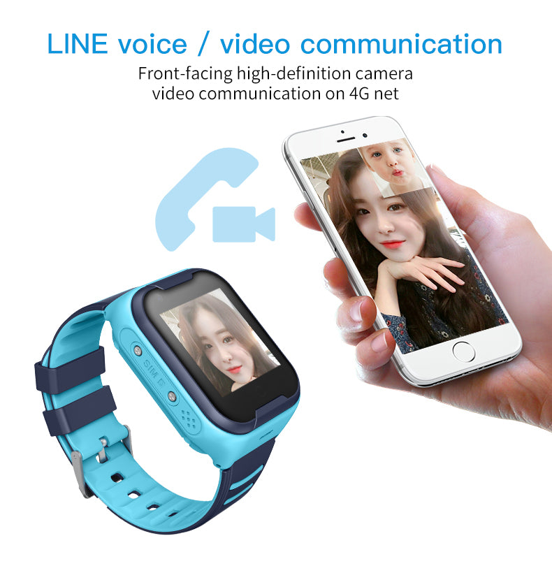 Ceas smartwatch GPS copii Techone KT11 4G, Albastru