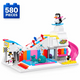 Set de Constructie cu Piese Tip Blocuri Constructie 580 Piese MiniBric Ski Resort, 4580