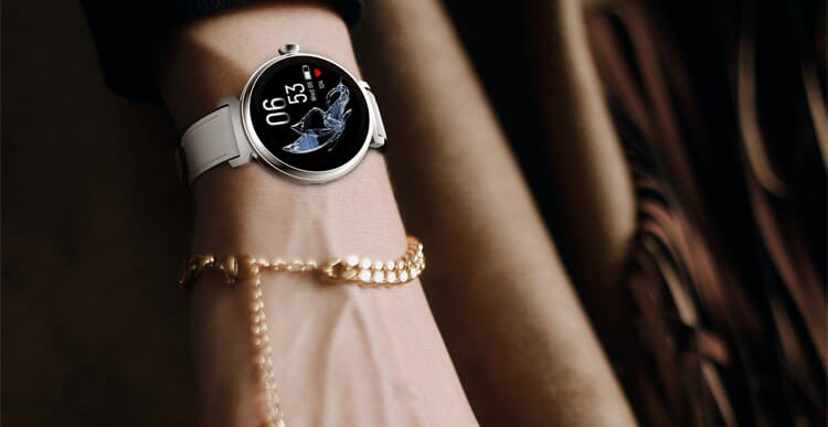 Ceas smartwatch femei TechONE DM70 Tiny Me, Negru Silicon