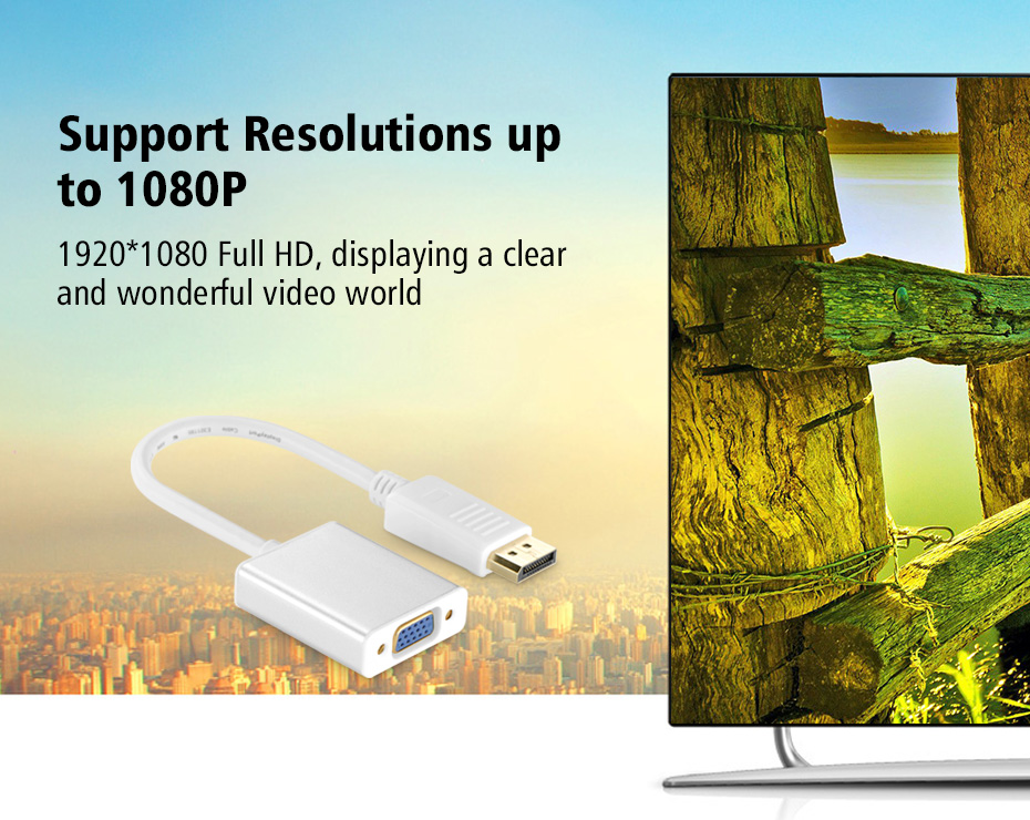 Adaptor DP (Display Port) la VGA TechONE, port Tata-Mama