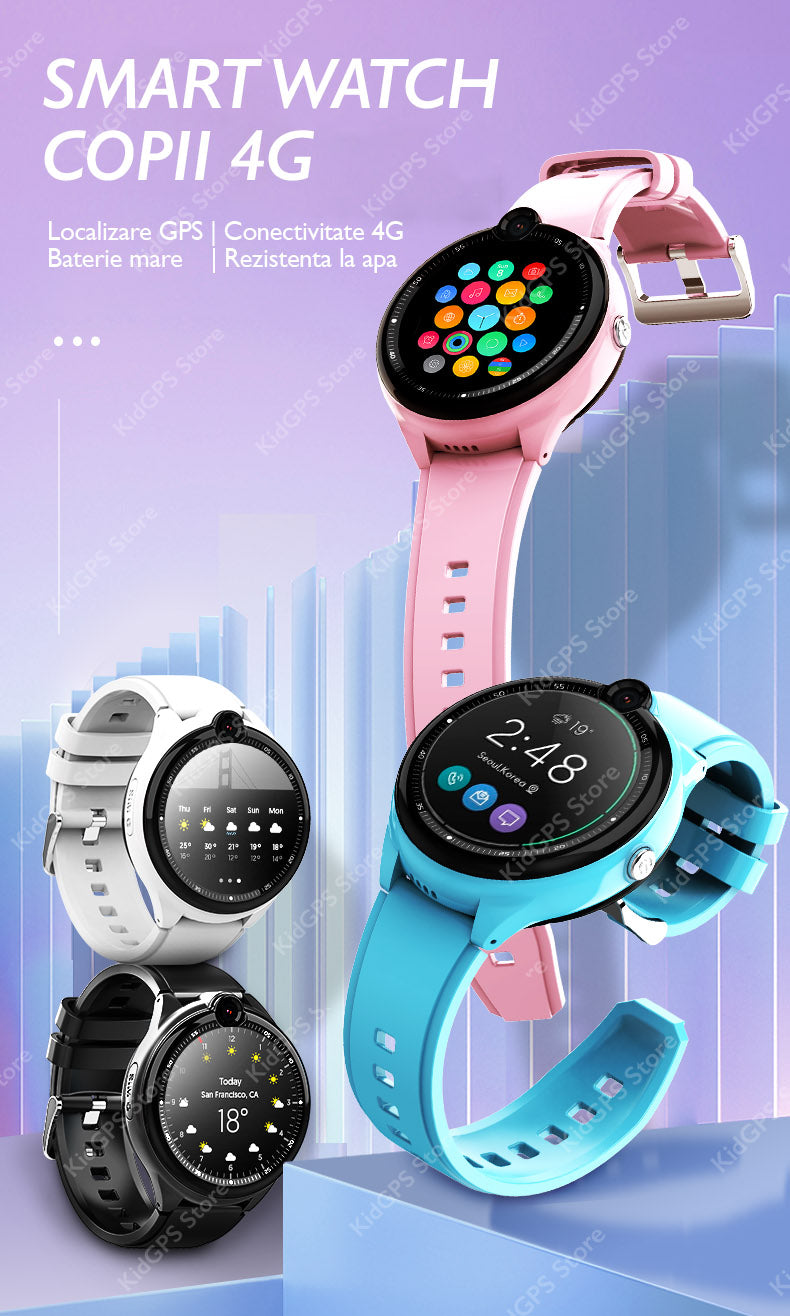 Ceas smartwatch GPS copii Techone™ KT26, Albastru