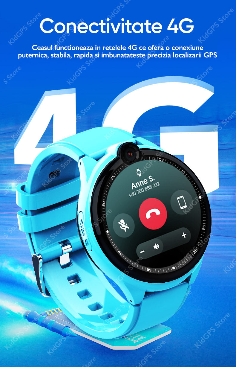 Ceas smartwatch GPS copii Techone™ KT26, Albastru