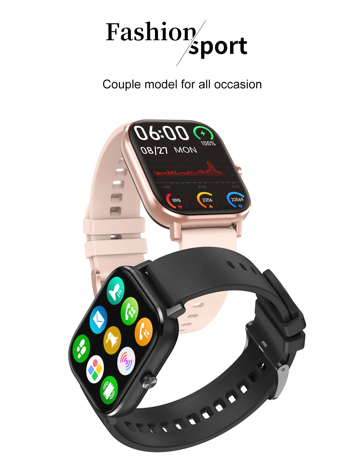 Ceas smartwatch femei TechON DT35+, Auriu