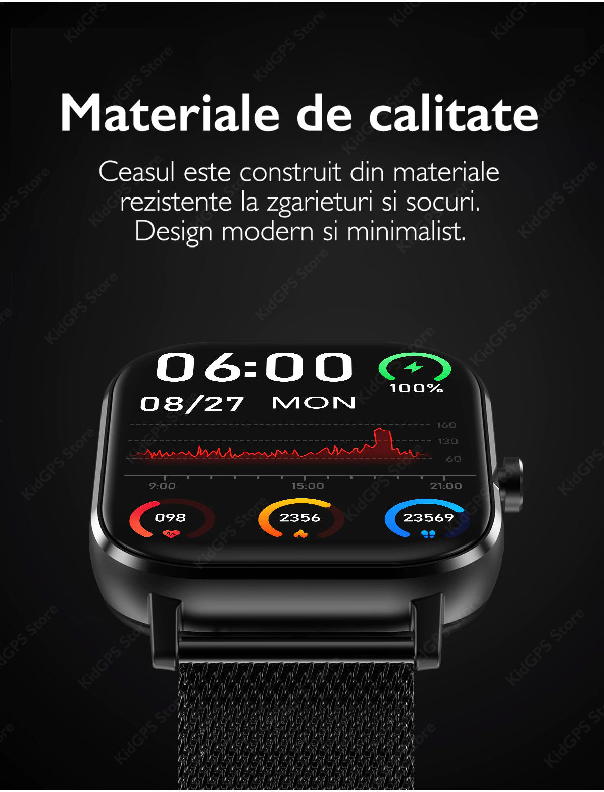 Ceas smartwatch femei TechON DT35+, Auriu