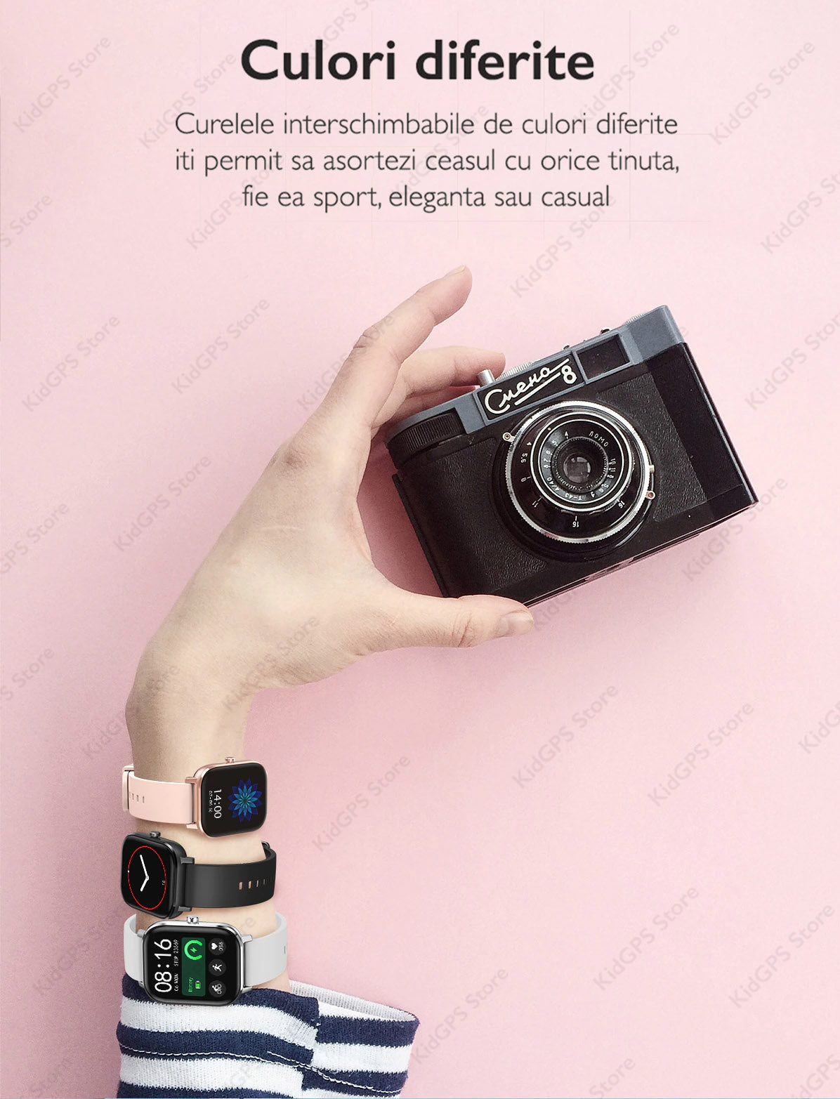 Ceas smartwatch femei TechON DT35+, Auriu