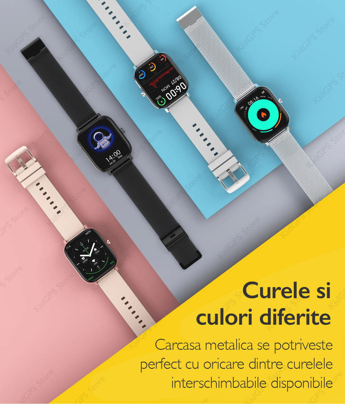 Ceas smartwatch femei TechON DT35+, Auriu