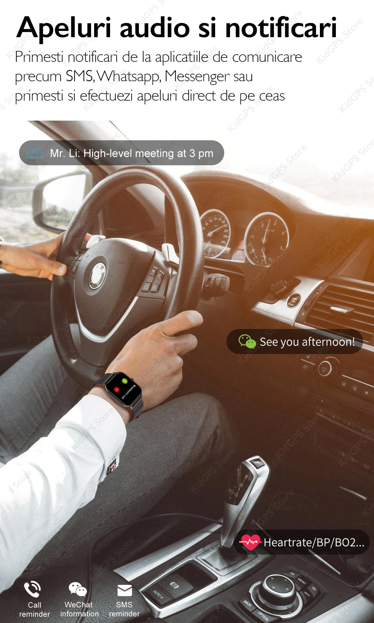 Ceas smartwatch femei TechON DT35+, Auriu