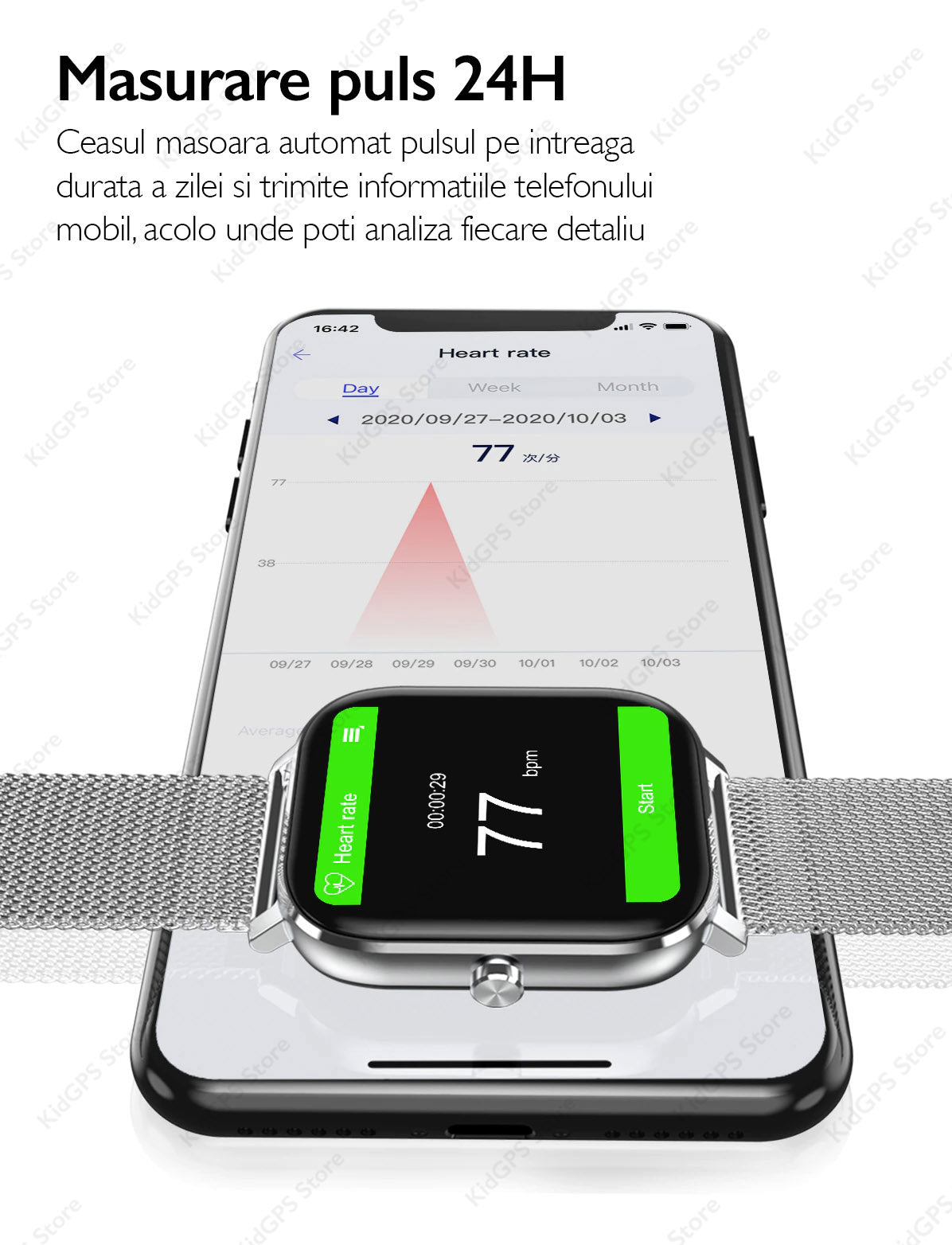 Ceas smartwatch femei TechON DT35+, Auriu