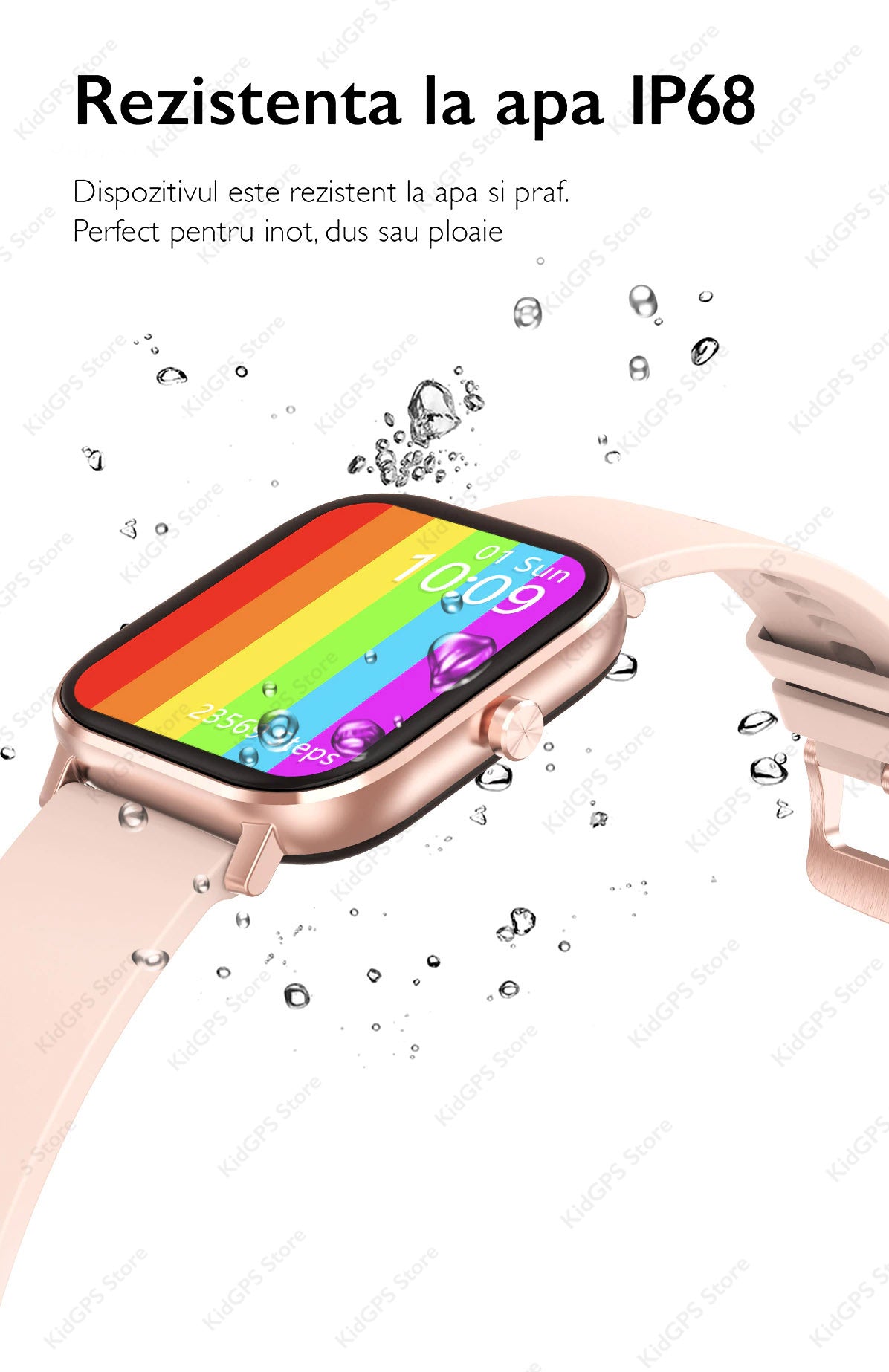 Ceas smartwatch femei TechON DT35+, Auriu
