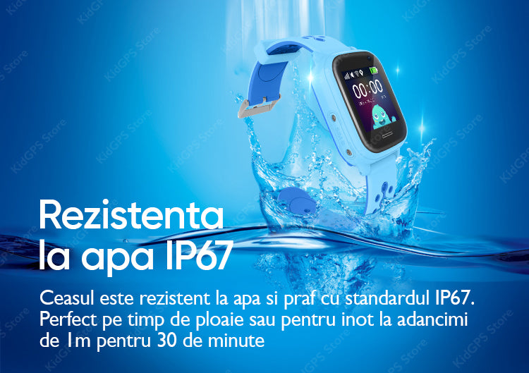 Ceas smartwatch GPS copii TechONE KT04, Negru