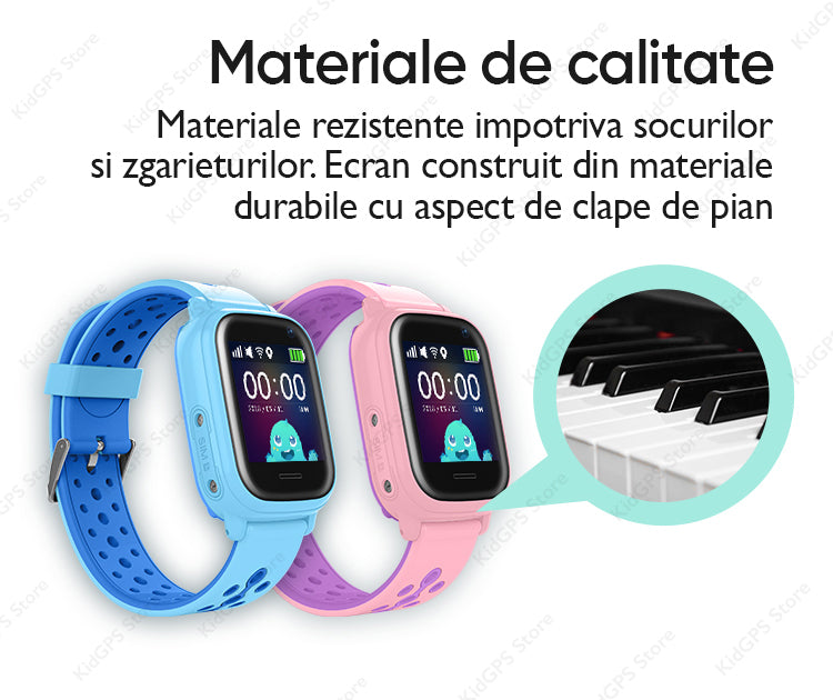 Ceas smartwatch GPS copii TechONE KT04, Negru
