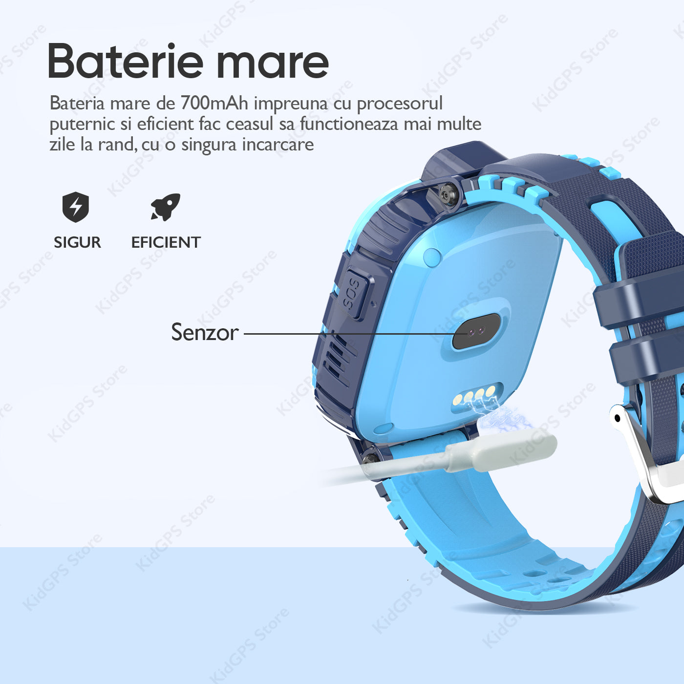 Ceas smartwatch copii GPS TechONE TD26, Albastru