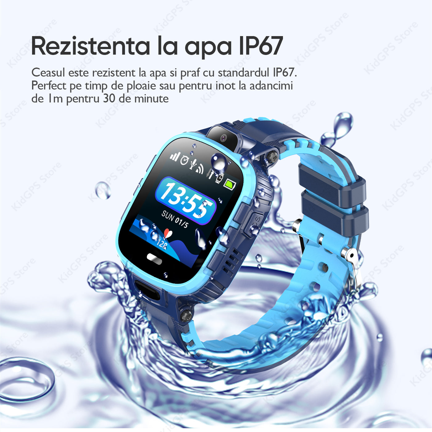 Ceas smartwatch copii GPS TechONE TD26, Roz