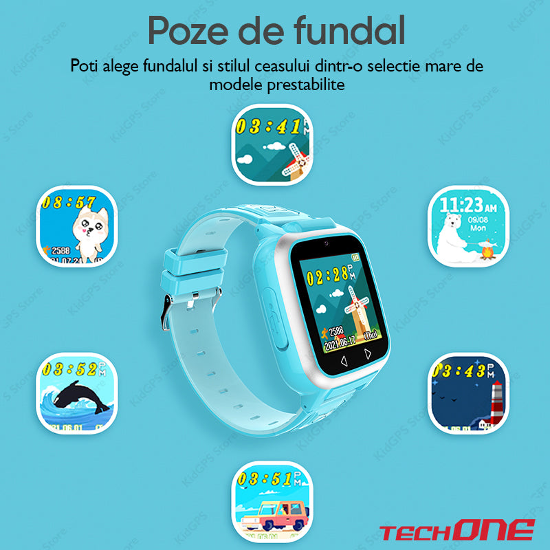Ceas smartwatch copii Techone Y8, Negru