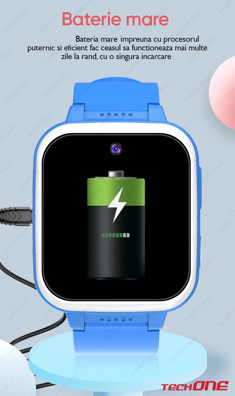 Ceas smartwatch copii Techone Y90, Mov