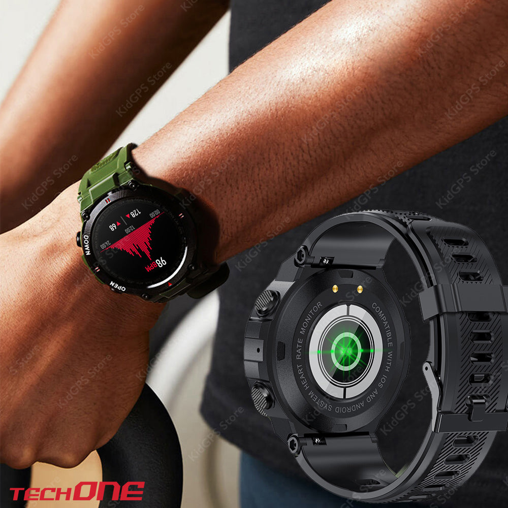 Ceas smartwatch barbati TechONE™ K22, Negru
