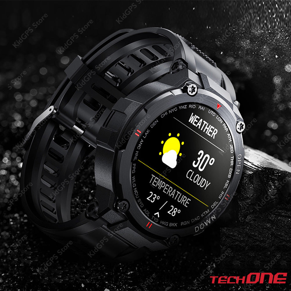 Ceas smartwatch barbati TechONE™ K22, Negru
