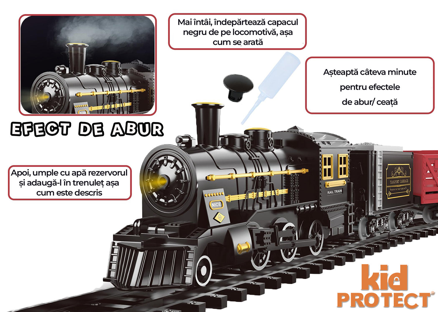 Circuit Trenulet de Jucarie Electric Retro Copii KidProtect Polar Express