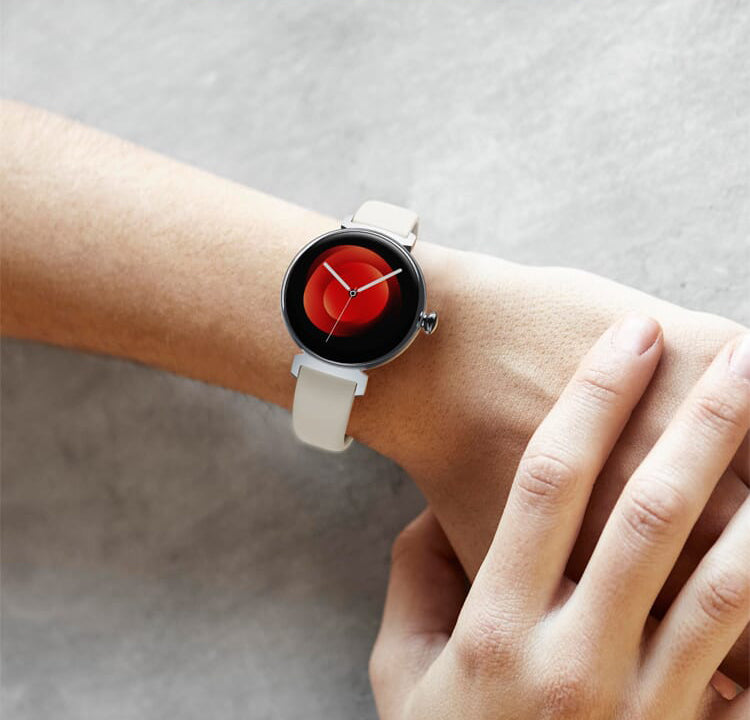 Ceas smartwatch femei TechONE DM70 Tiny Me, Silver Silicon