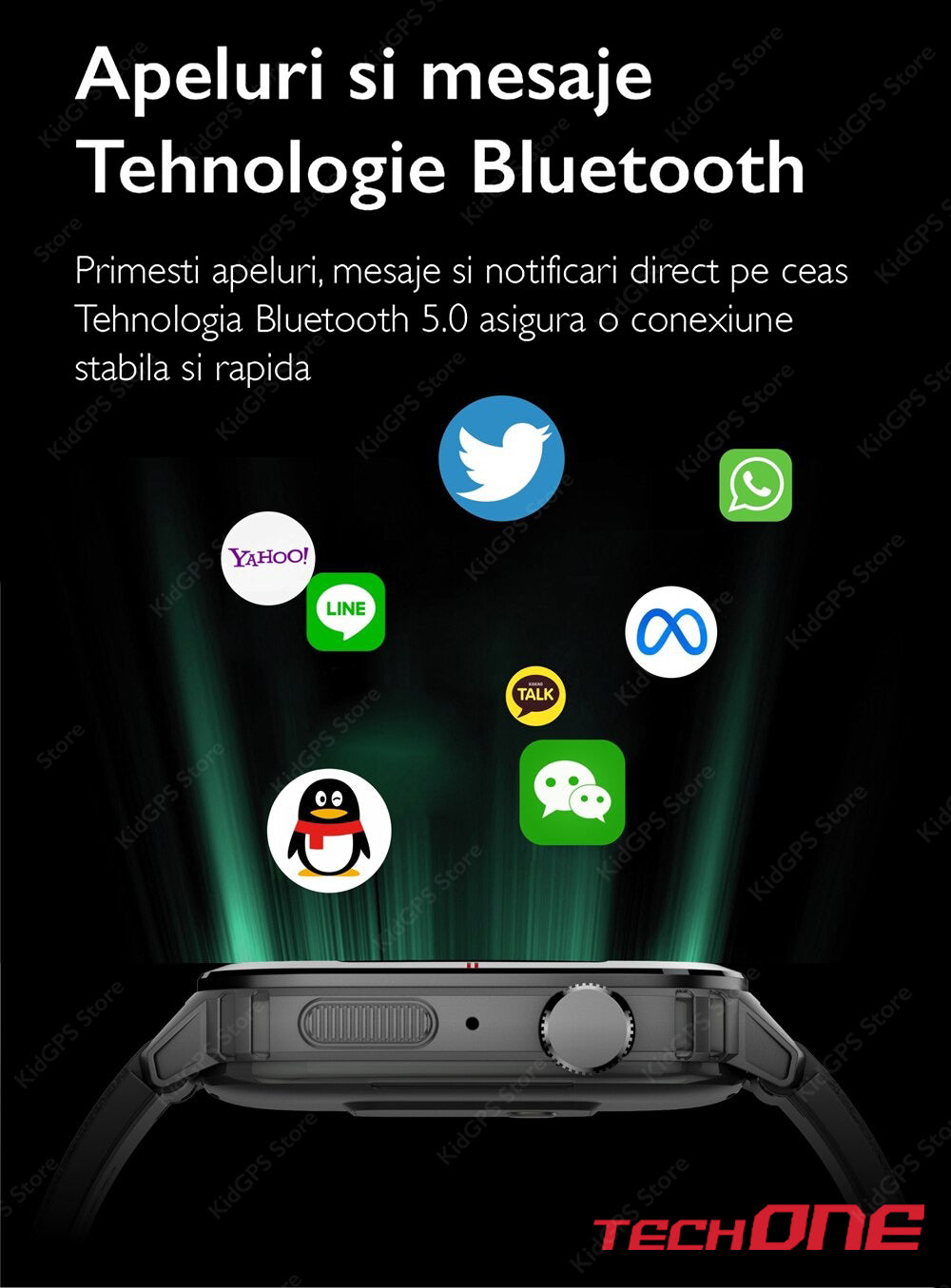 Ceas smartwatch barbati TechONE Q25 GT Runner