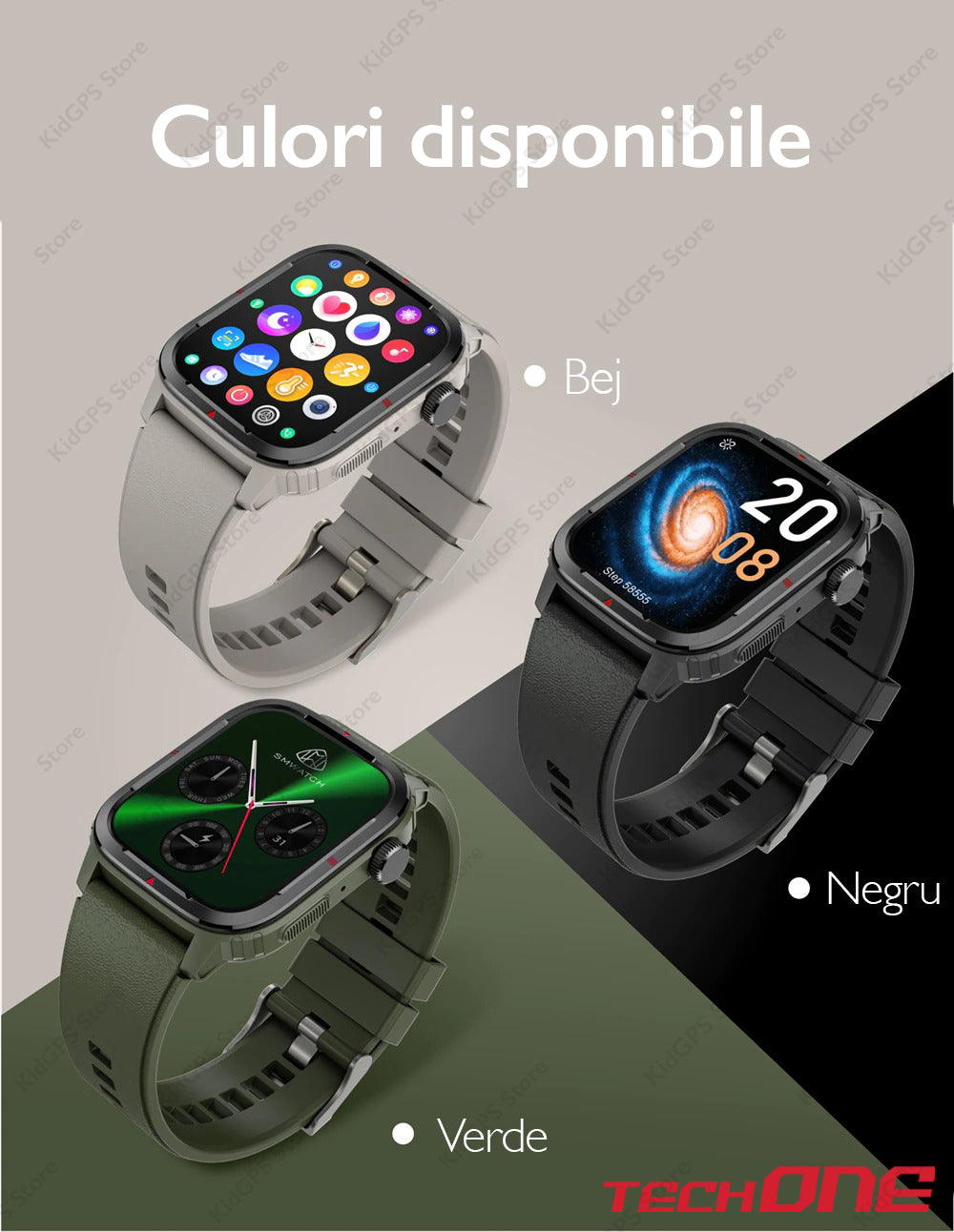 Ceas smartwatch barbati TechONE Q25 GT Runner