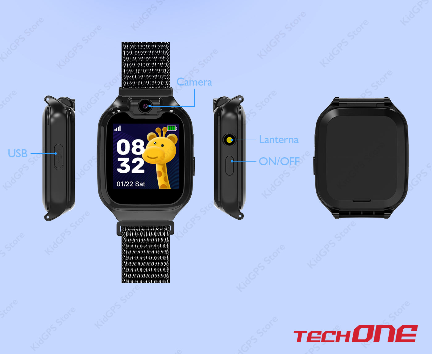 Ceas smartwatch copii cu telefon Techone G9, Roz