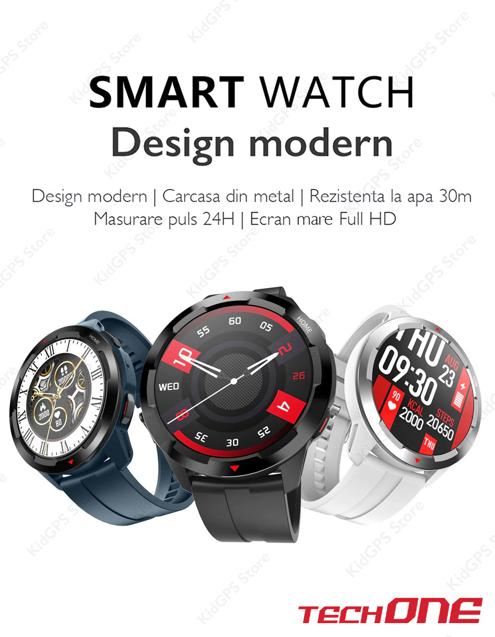 Ceas smartwatch barbati TechONE MT13