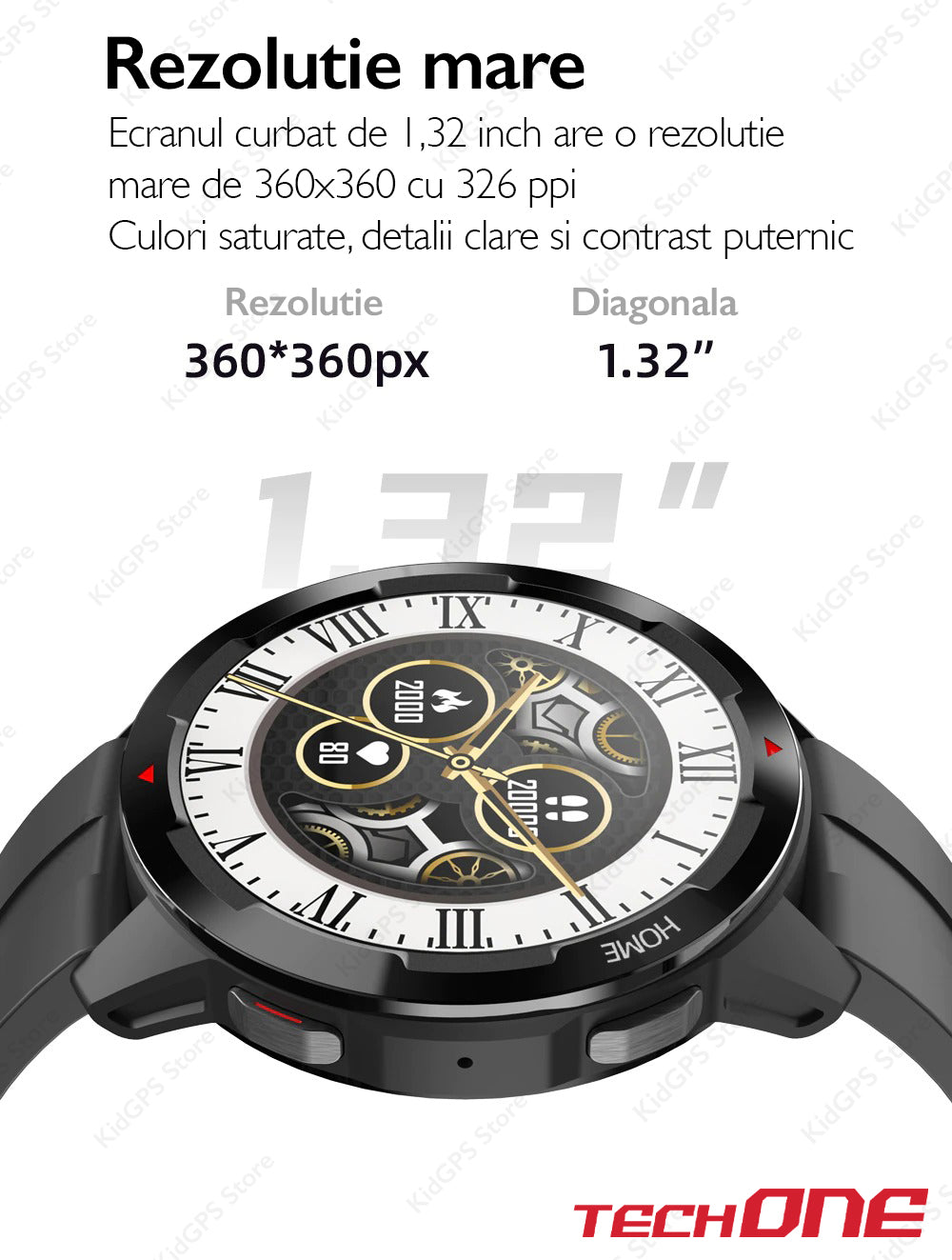 Ceas smartwatch barbati TechONE MT13