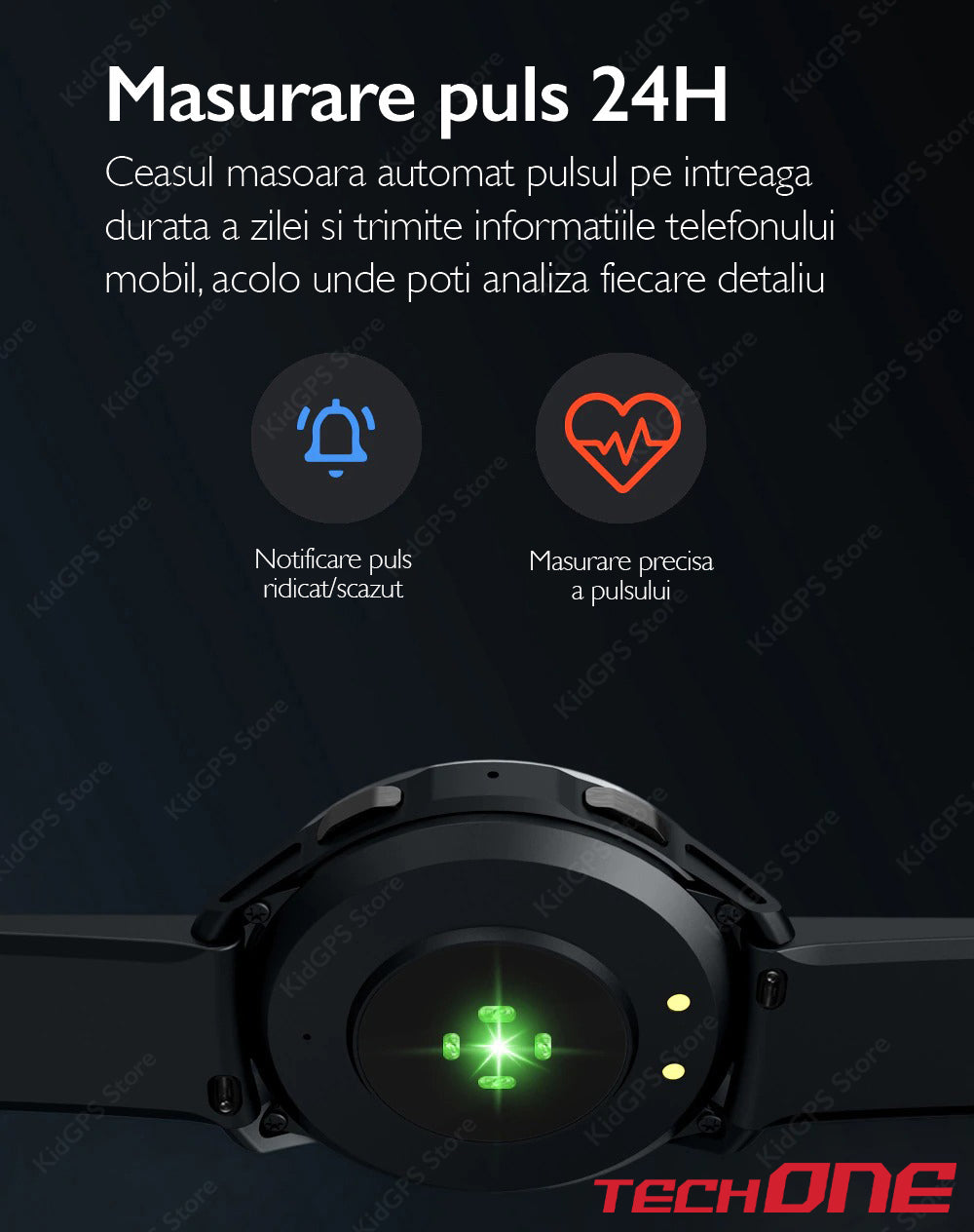 Ceas smartwatch barbati TechONE MT13