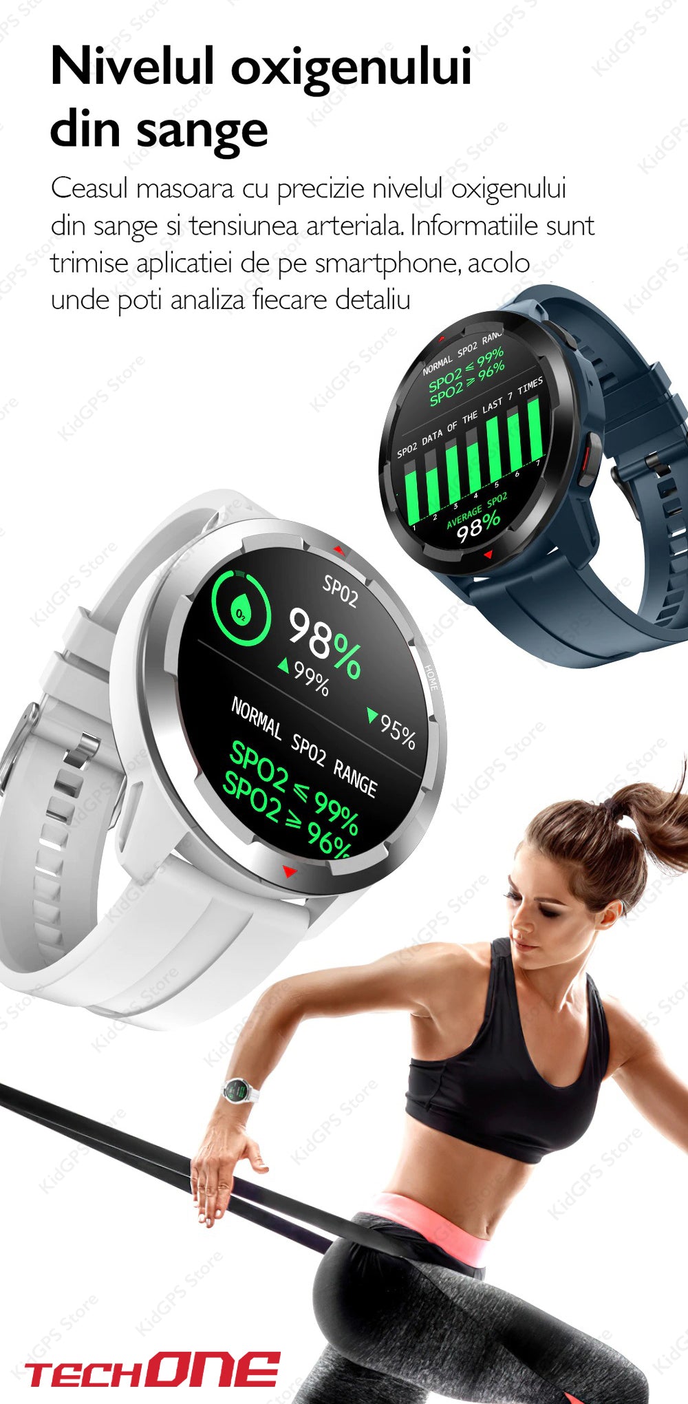 Ceas smartwatch barbati TechONE MT13