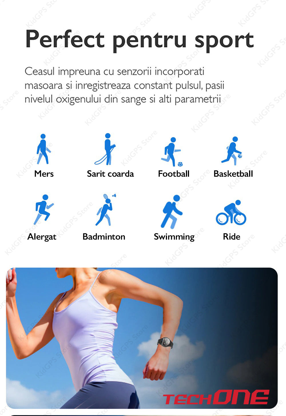 Ceas smartwatch barbati TechONE MT13