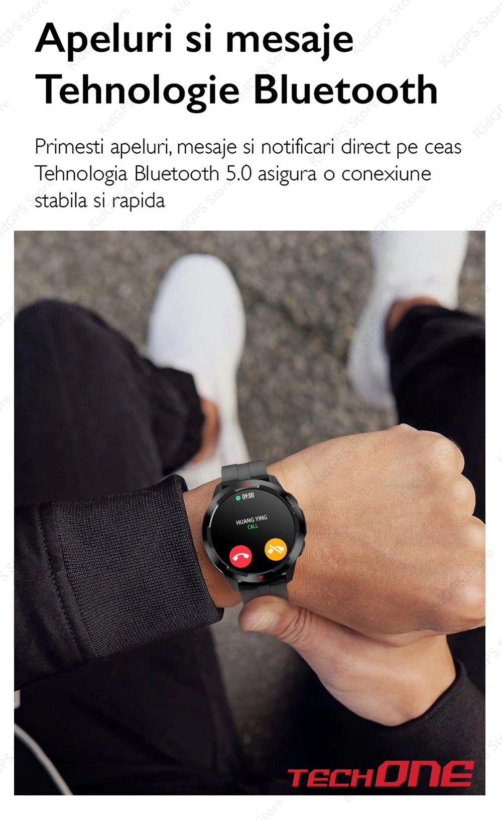 Ceas smartwatch barbati TechONE MT13