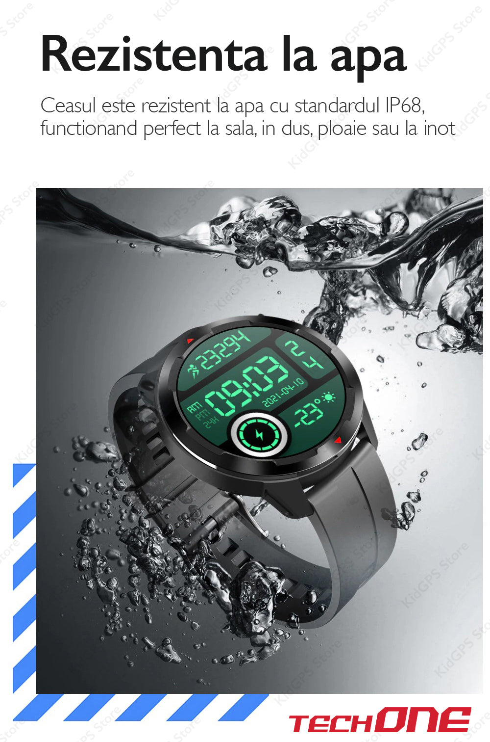 Ceas smartwatch barbati TechONE MT13