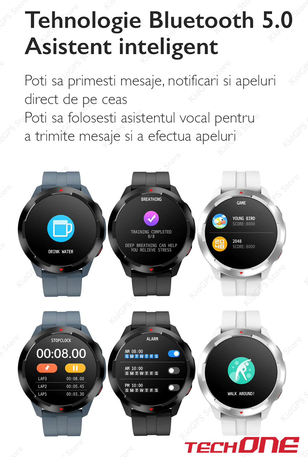 Ceas smartwatch barbati TechONE MT13
