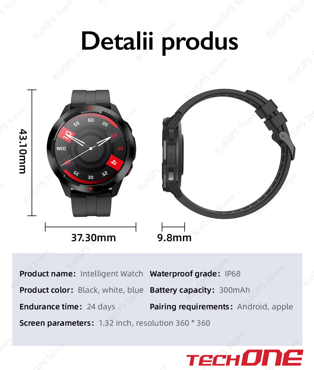 Ceas smartwatch barbati TechONE MT13
