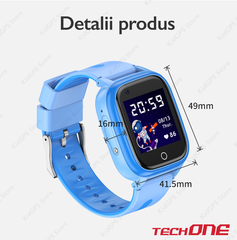 Ceas smartwatch GPS copii Techone CT03, Albastru