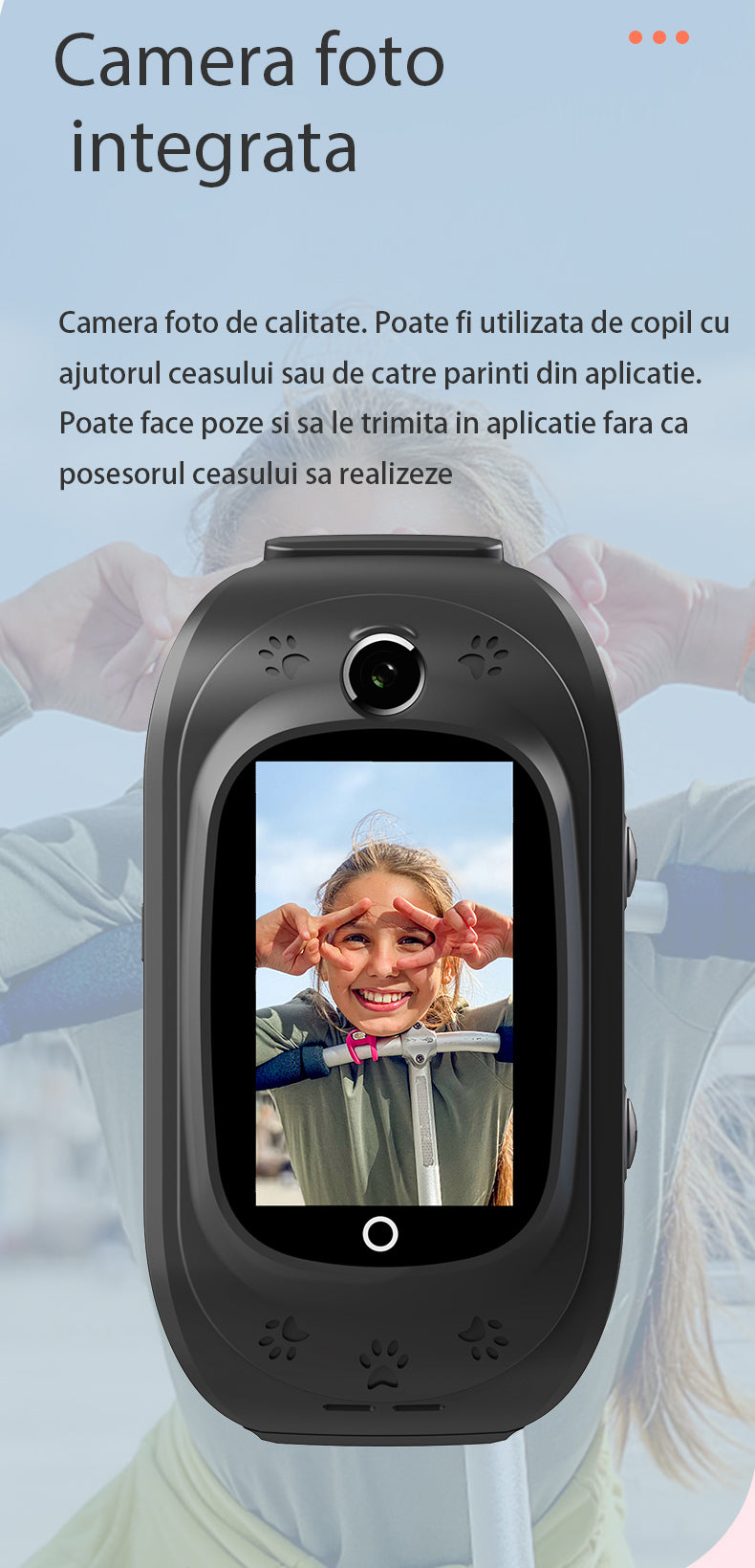 Ceas smartwatch GPS copii Techone FG41+, Albastru