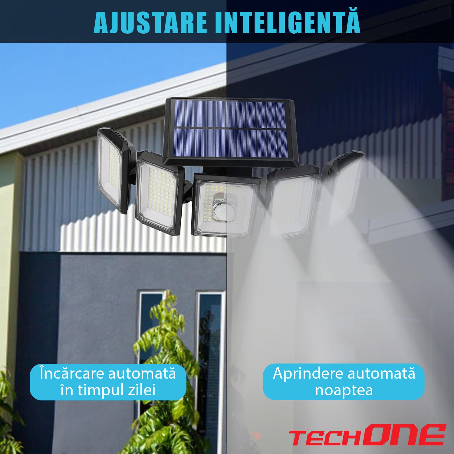 Lampa Solara Cu 5 Proiectoare Techone SolarPentashine