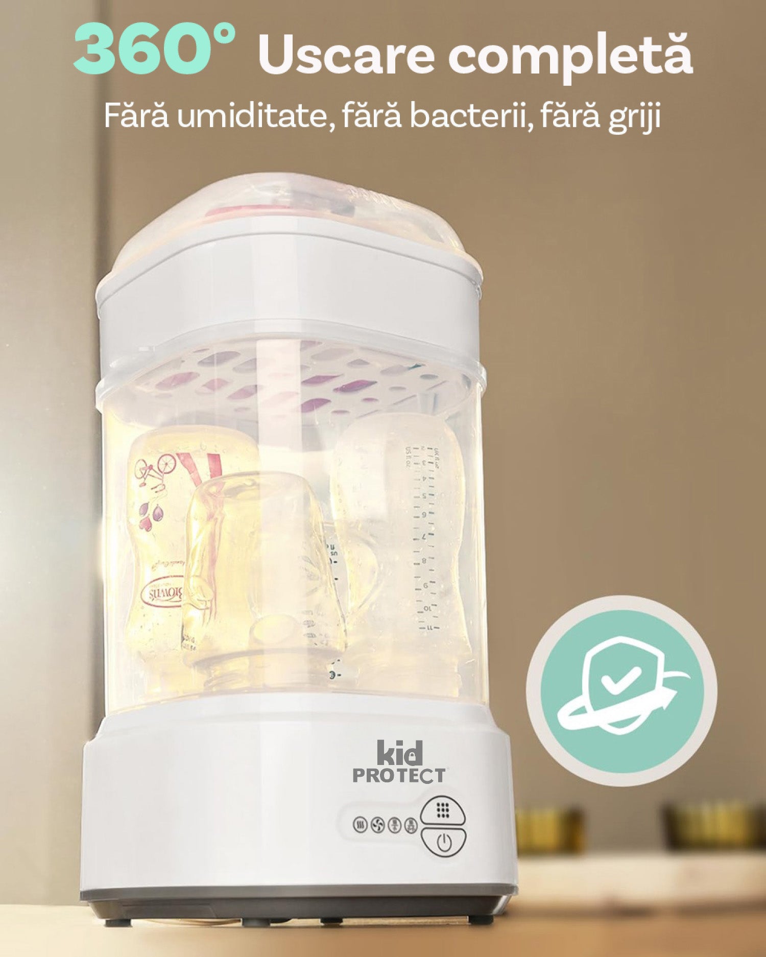 Sterilizator Biberoane Multifunctional 4 in 1 KidProtect VapoDry Elite