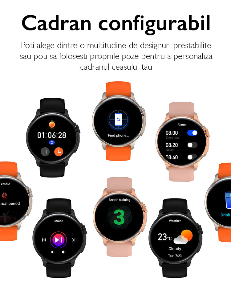 Ceas Smartwatch Femei TechONE K58 Ultra, Auriu