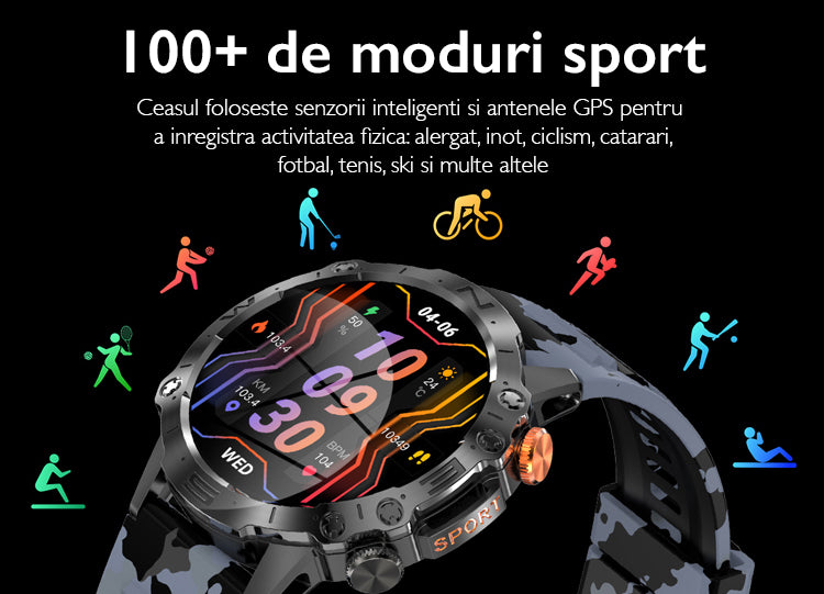 Ceas smartwatch barbati TechONE® K59 Ultra