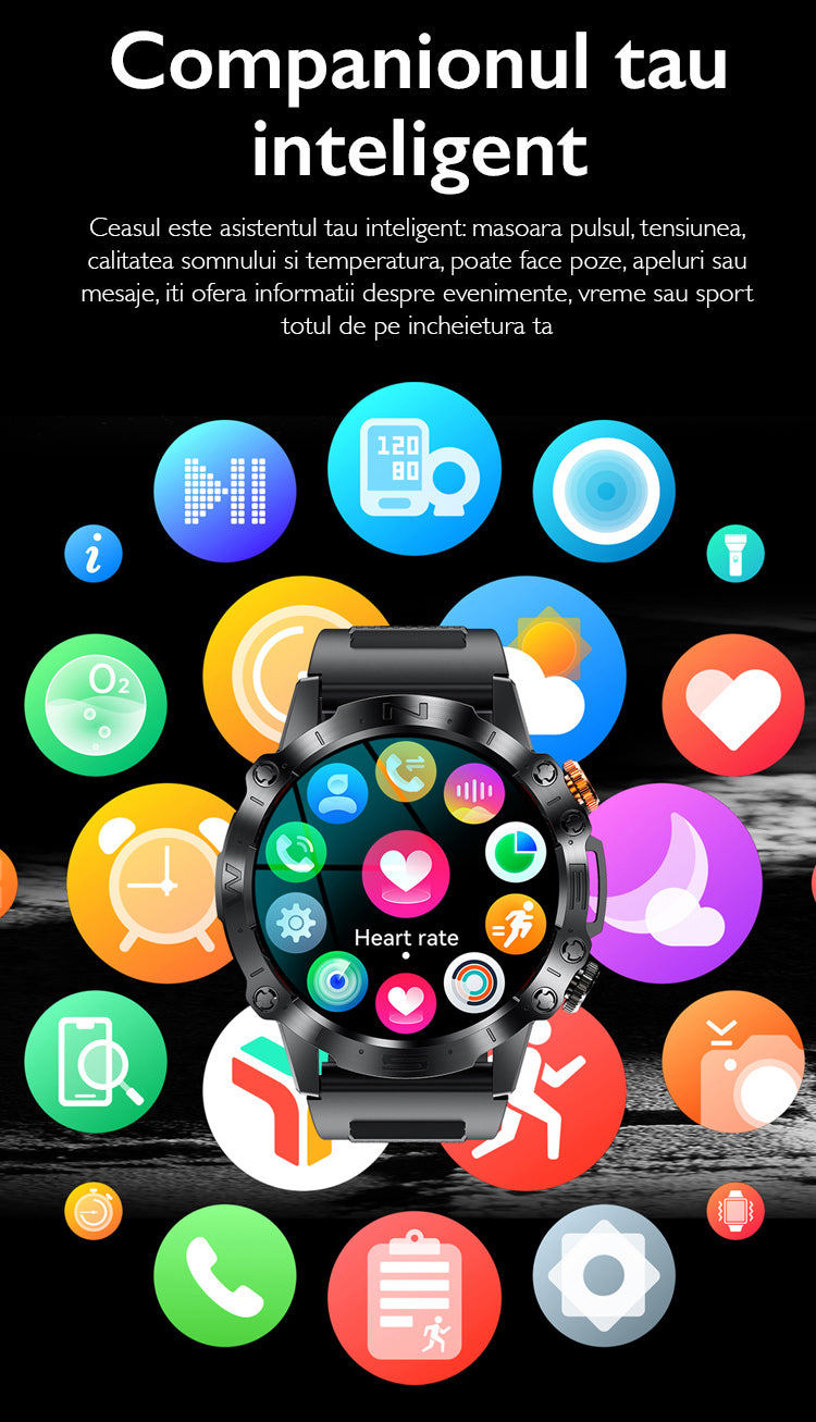 Ceas smartwatch barbati TechONE® K59 Ultra
