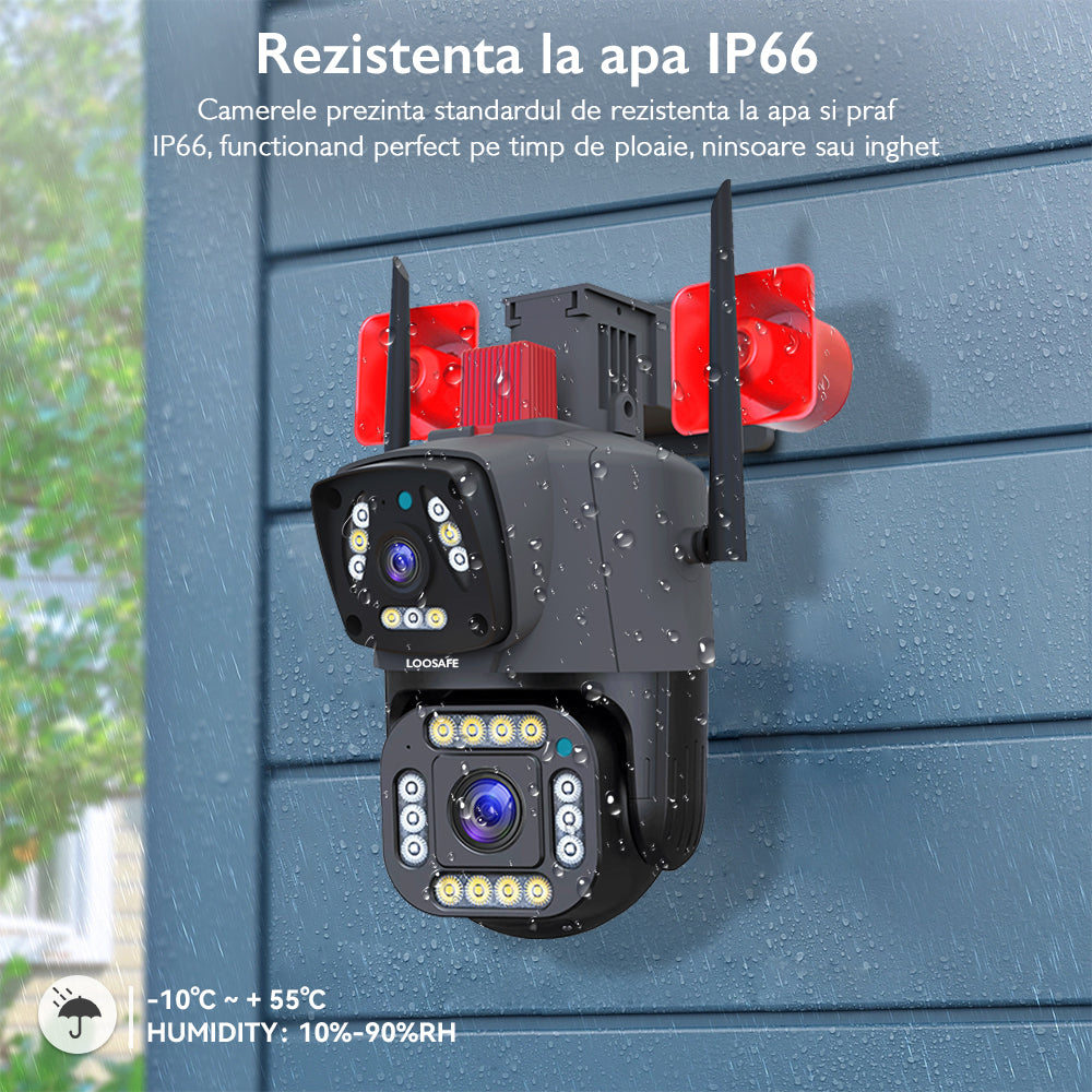 Camera de Supraveghere Dubla Wireless CCTV Loosafe 80XD Siren Pro