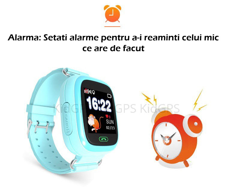 Ceas smartwatch GPS copii TechONE GW100, Albastru