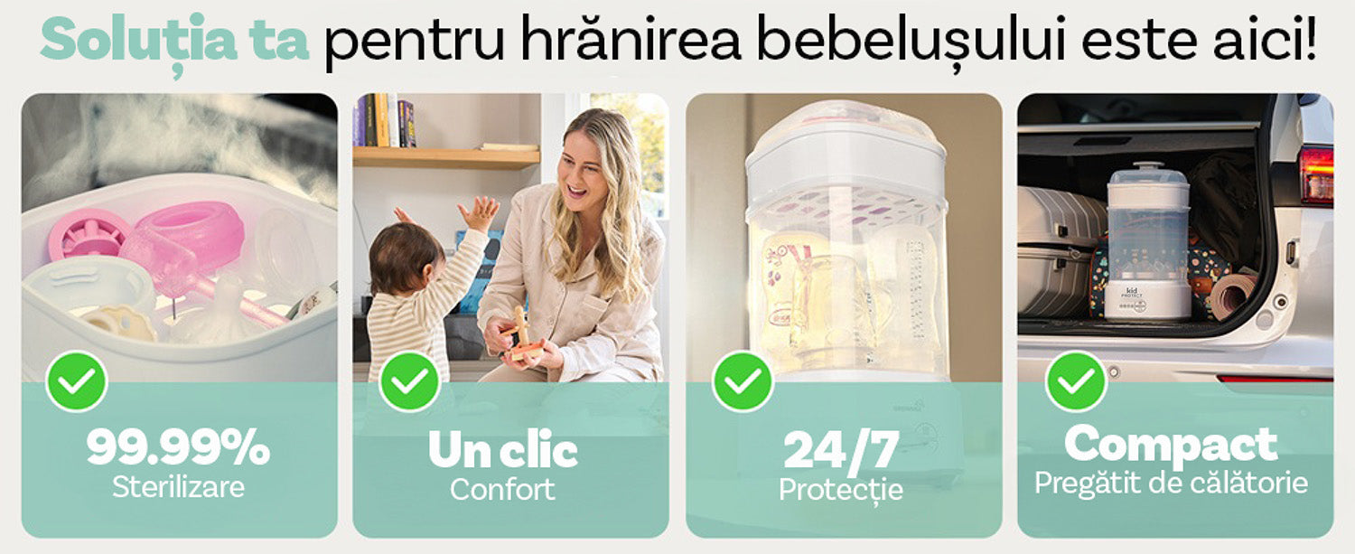 Sterilizator Biberoane Multifunctional 4 in 1 KidProtect VapoDry Elite