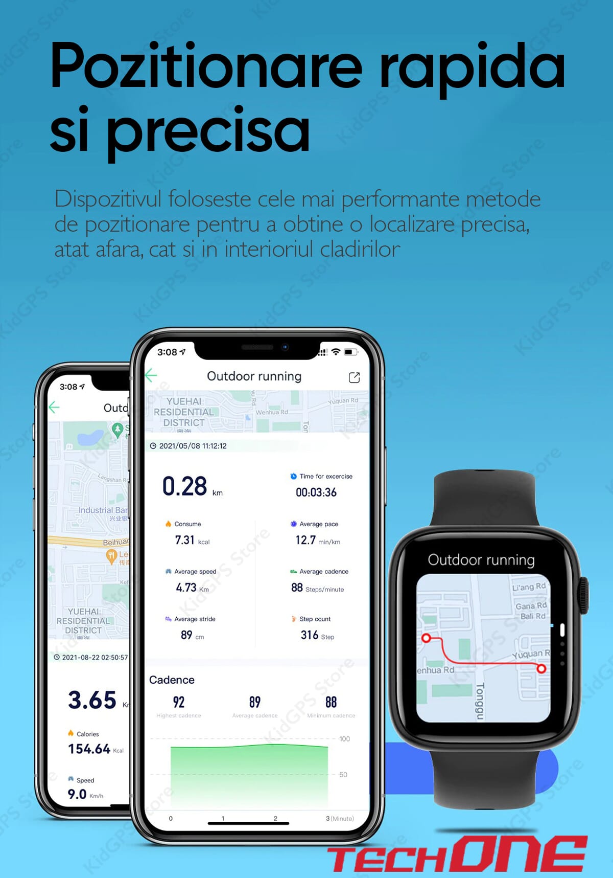 Ceas smartwatch barbati TechONE DT103 Pro