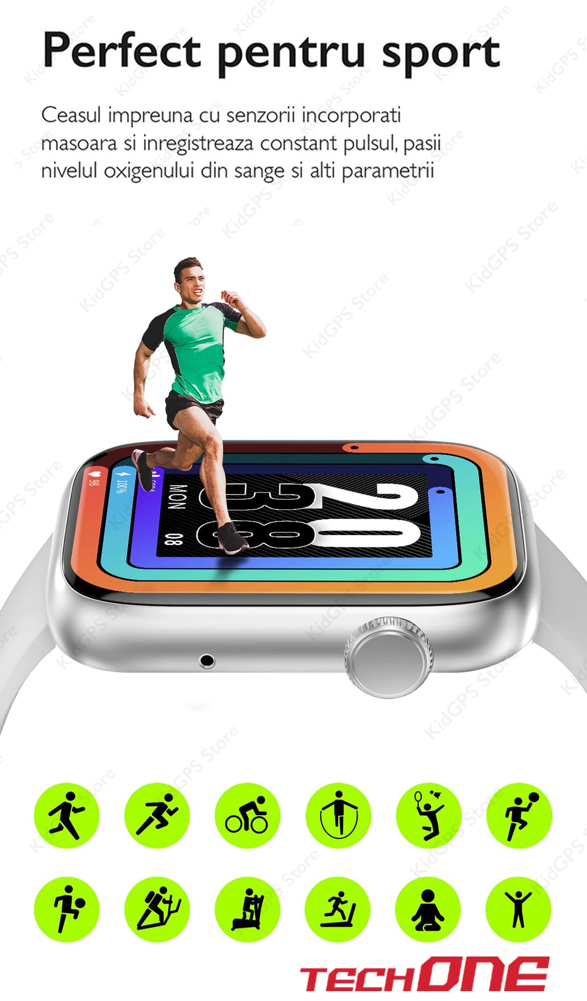 Ceas smartwatch barbati TechONE DT103 Pro